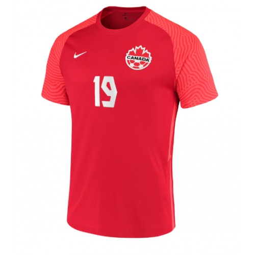 Canada Alphonso Davies #19 Hjemmebanetrøje VM 2022 Kort ærmer